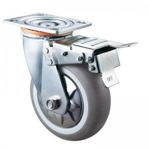 Servicio pesado: carcasa cromada con rueda gris TPE